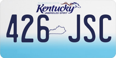 KY license plate 426JSC