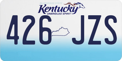 KY license plate 426JZS