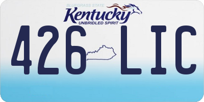 KY license plate 426LIC