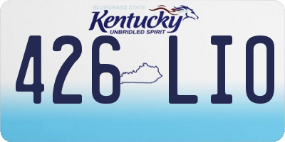 KY license plate 426LIO