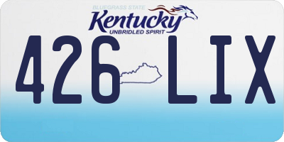KY license plate 426LIX