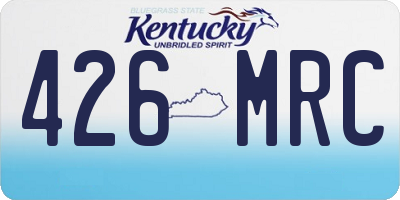 KY license plate 426MRC