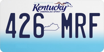 KY license plate 426MRF