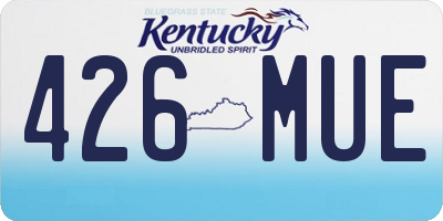 KY license plate 426MUE