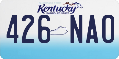 KY license plate 426NAO