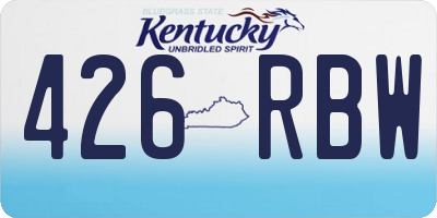 KY license plate 426RBW