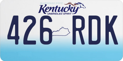KY license plate 426RDK