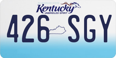 KY license plate 426SGY