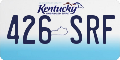 KY license plate 426SRF