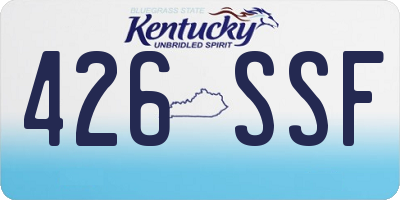 KY license plate 426SSF