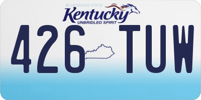 KY license plate 426TUW