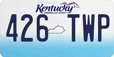 KY license plate 426TWP