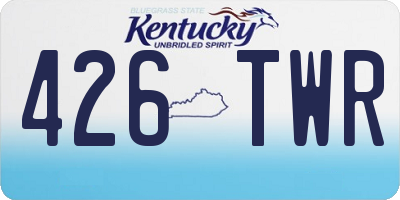 KY license plate 426TWR