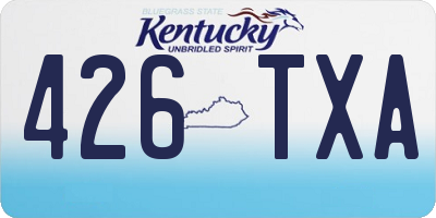 KY license plate 426TXA