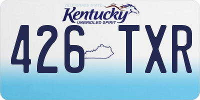 KY license plate 426TXR