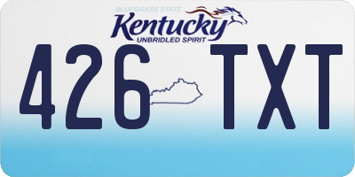 KY license plate 426TXT