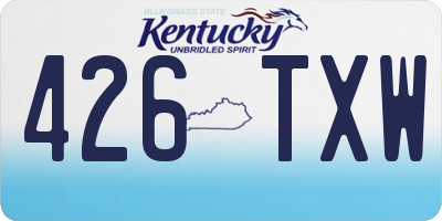 KY license plate 426TXW