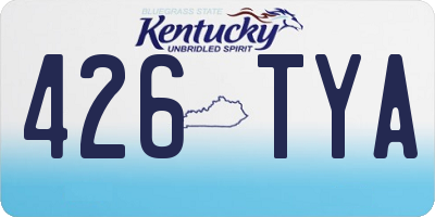 KY license plate 426TYA