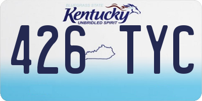 KY license plate 426TYC