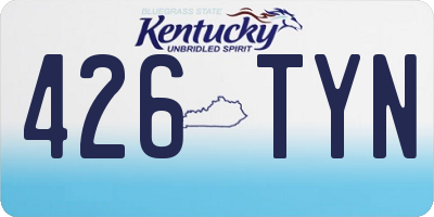 KY license plate 426TYN