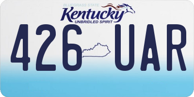 KY license plate 426UAR
