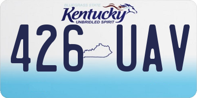 KY license plate 426UAV