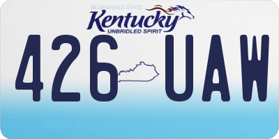KY license plate 426UAW