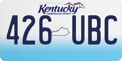 KY license plate 426UBC