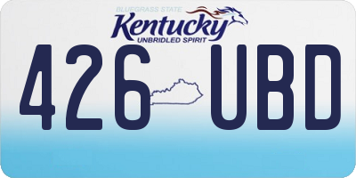 KY license plate 426UBD