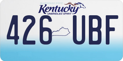 KY license plate 426UBF