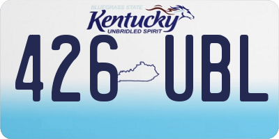 KY license plate 426UBL