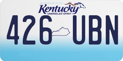 KY license plate 426UBN