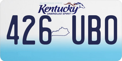 KY license plate 426UBO