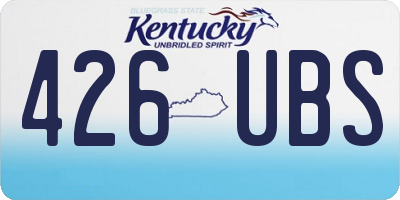 KY license plate 426UBS