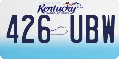 KY license plate 426UBW