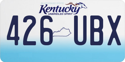 KY license plate 426UBX