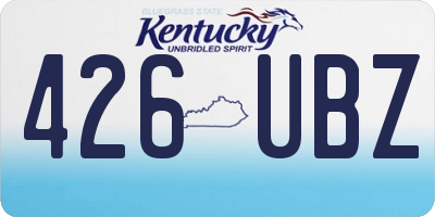 KY license plate 426UBZ