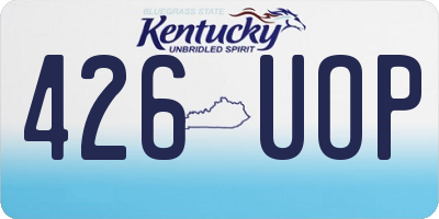 KY license plate 426UOP