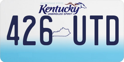 KY license plate 426UTD