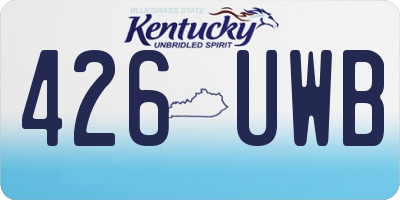 KY license plate 426UWB