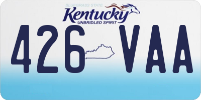 KY license plate 426VAA