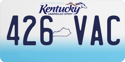 KY license plate 426VAC