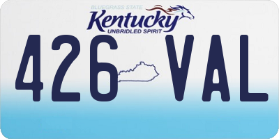 KY license plate 426VAL