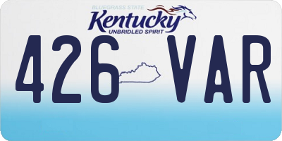 KY license plate 426VAR