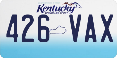 KY license plate 426VAX