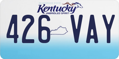 KY license plate 426VAY