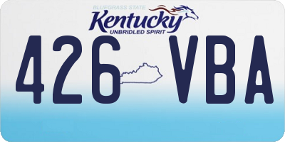 KY license plate 426VBA