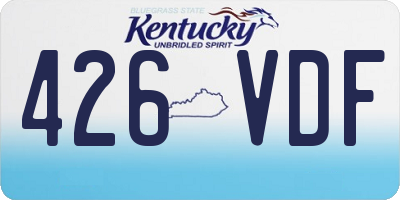 KY license plate 426VDF