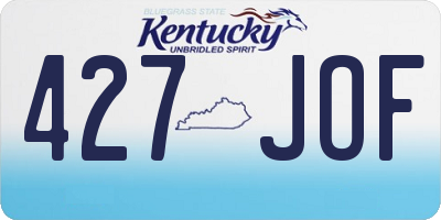 KY license plate 427JOF