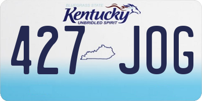 KY license plate 427JOG